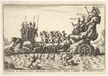 Plate 9: Argonauts Hicleus and Naucleus led in the float of Neptune (Hicleo e Naucleo Argo..., 1664. Creator: Unknown