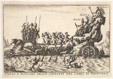 Plate 9: Argonauts Hicleus and Naucleus led in the float of Neptune (Hicleo e Naucleo Argo..., 1664. Creator: Unknown