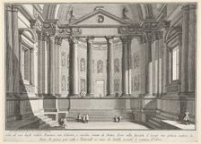 Plate 9: Colonnaded hall according to the custom of the ancient Romans, and niches adorne..., 1743. Creator: Giovanni Battista Piranesi