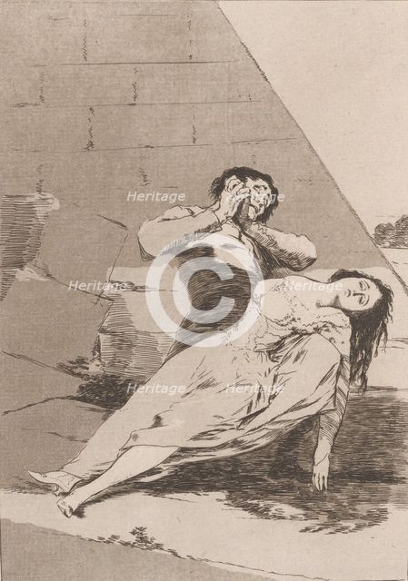 Plate 9 from 'Los Caprichos': Tantalus (Tantalo.), 1799., 1799. Creator: Francisco Goya.