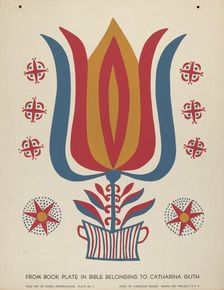 Plate 9: From Portfolio "Folk Art of Rural Pennsylvania", c. 1939. Creator: Unknown