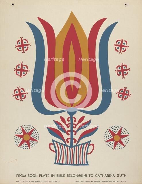 Plate 9: From Portfolio "Folk Art of Rural Pennsylvania", c. 1939. Creator: Unknown.
