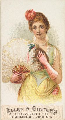 Plate 9, from the Fans of the Period series (N7) for Allen & Ginter Cigarettes Brands, 1889. Creator: Allen & Ginter