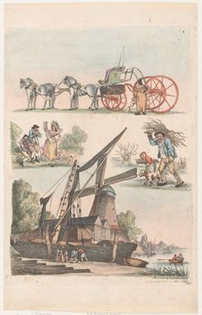 Plate 9, Outlines of Figures, Landscapes and Cattle...for the Use of Learners,..., January 20, 1791. Creator: Thomas Rowlandson