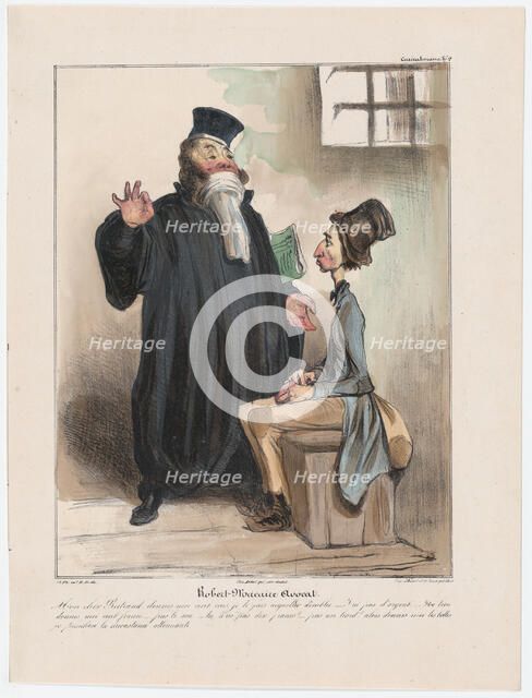 Plate 9: Robert Macaire Avocat, 1838.  Creator: Honore Daumier.