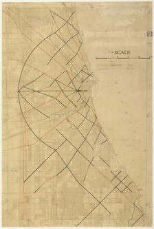 Plate 91 from The Plan of Chicago, Chicago, Proposed Diagonal Arteries, 1909. Creator: Daniel Burnham