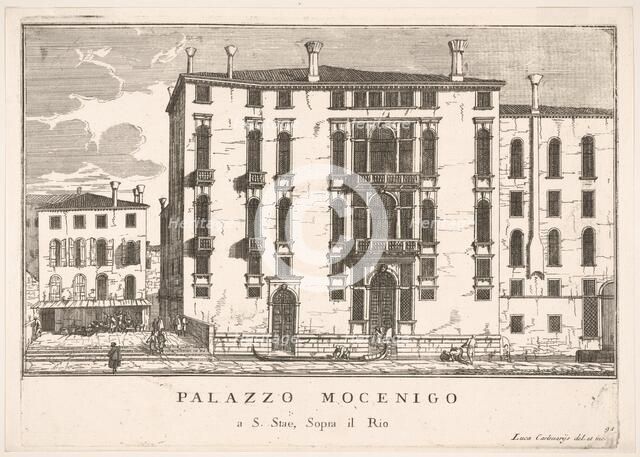 Plate 91: View of the Mocenigo Palace in Campo San Stae, Venice, 1703, from "The buildings..., 1703. Creator: Luca Carlevarijs.