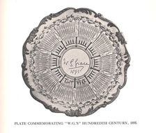 Plate commemorating WG Grace's hundreth century, 1895 (1912)