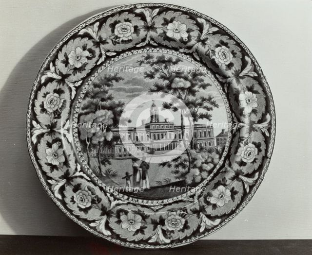 Plate - "City Hall, New York", c. 1936. Creator: Helmut Hiatt.