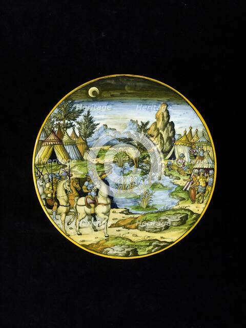 Plate, a scene from the wars between Rome and Carthage, c1550-1560. Artist: Fontana Workshop.