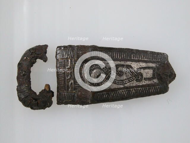 Plate and Loop of a Belt Buckle, Frankish, 7th century. Creator: Unknown.