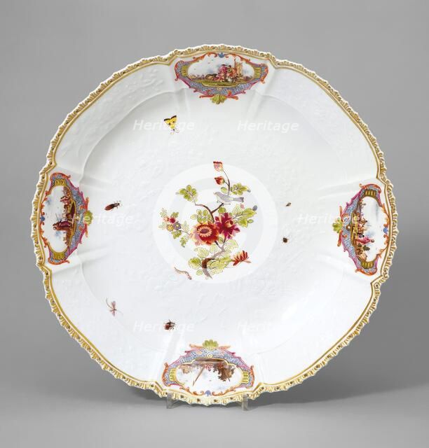 Plate, about 1741-1745. Creators: Johann Friedrich Eberlein, Meissen Porcelain.