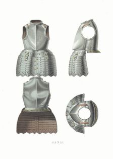 Plate armour. From the Antiquities of the Russian State, 1849-1853. Creator: Solntsev, Fyodor Grigoryevich (1801-1892)