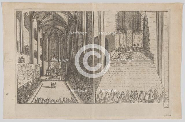 Plate B: Election and Coronation of Emperor Maximilian II, 1612., 1612. Creator: Anon.