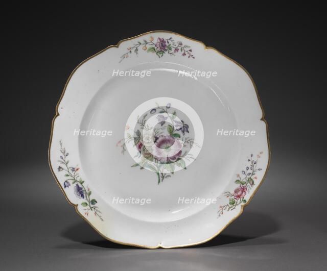 Plate, c. 1750. Creator: Vincennes Factory (French).