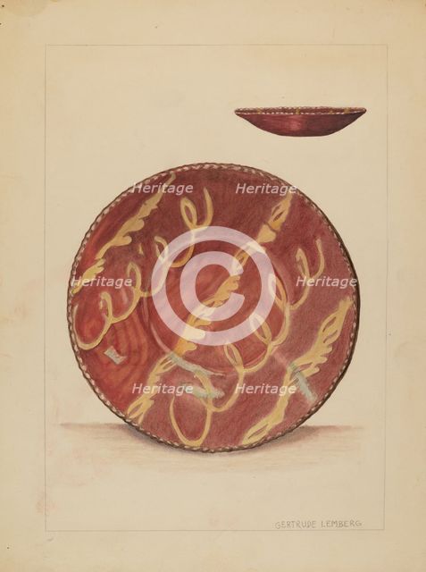 Plate, c. 1936. Creator: Gertrude Lemberg.