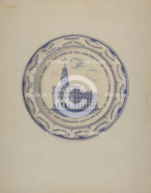 Plate, c. 1938. Creator:  John Koehl.