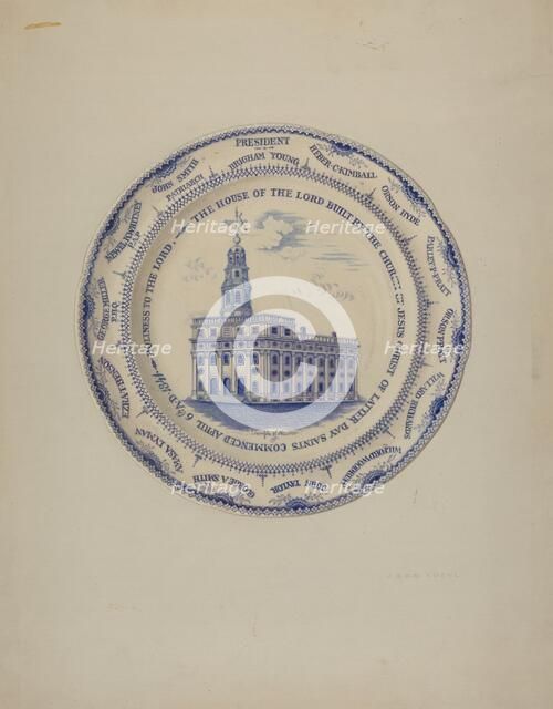 Plate, c. 1938. Creator:  John Koehl.