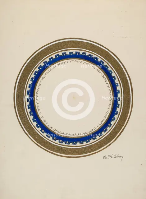 Plate, c. 1940. Creator: Edith Olney.