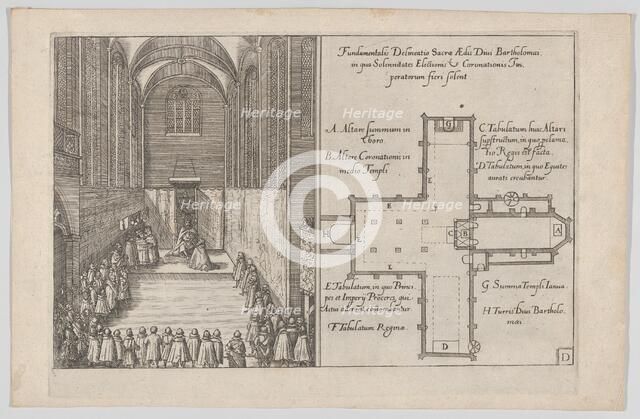 Plate D: Election and Coronation of Emperor Maximilian II, 1612., 1612. Creator: Anon.