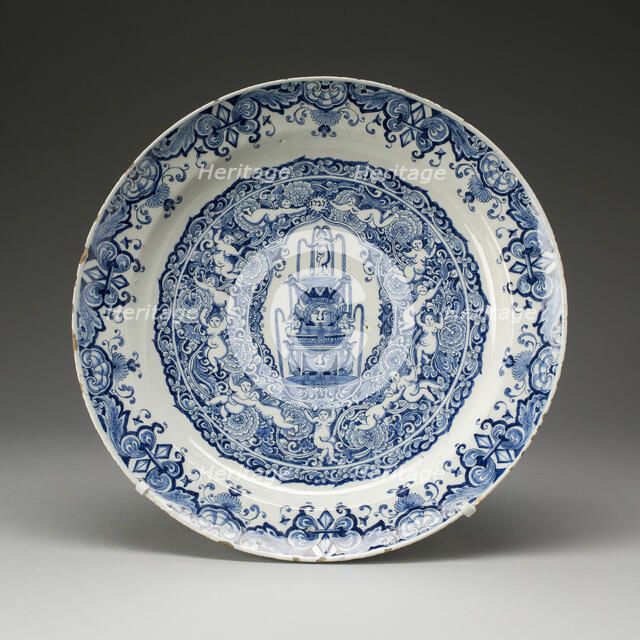 Plate, Delft, 1727. Creators: Delftware, De Metaale Pot.