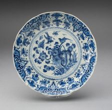 Plate, Delft, c. 1700. Creator: Delftware