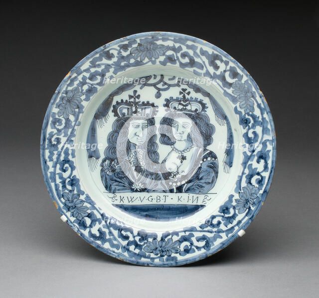 Plate, Delft, c. 1700. Creator: Delftware.
