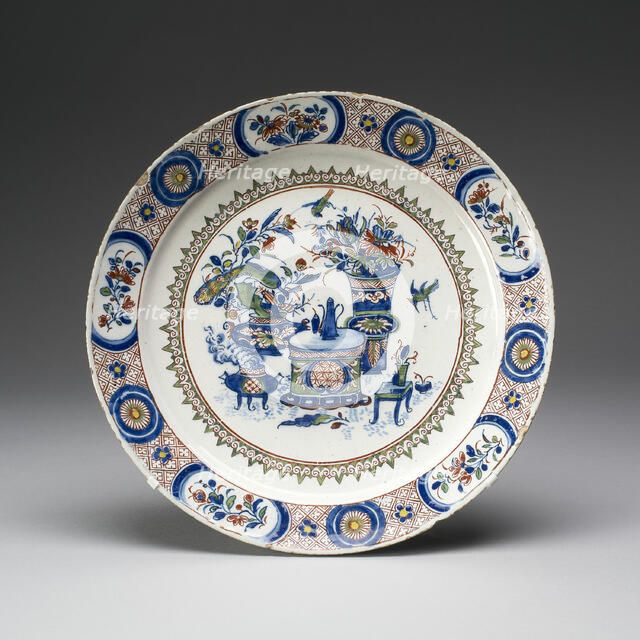 Plate, Delft, c. 1700. Creator: Delftware.