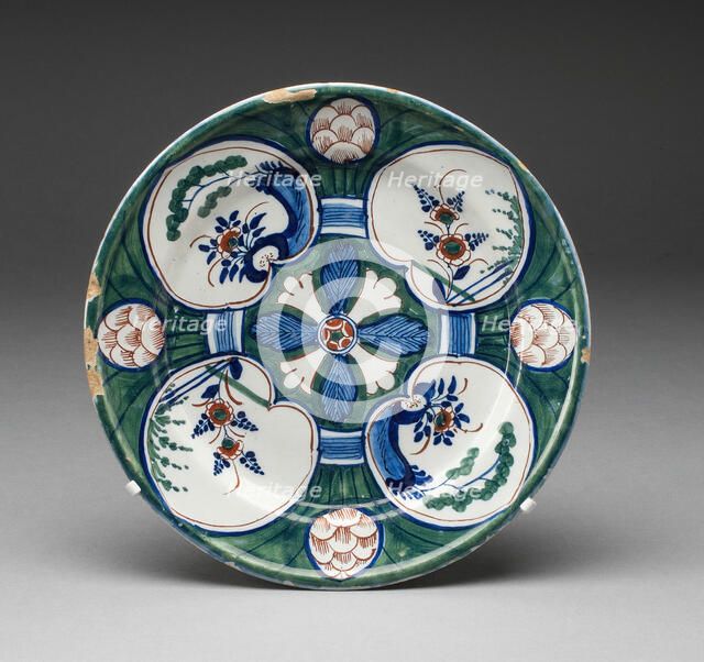 Plate, Delft, c. 1700/25. Creator: Augusteyne Reygensburgh.