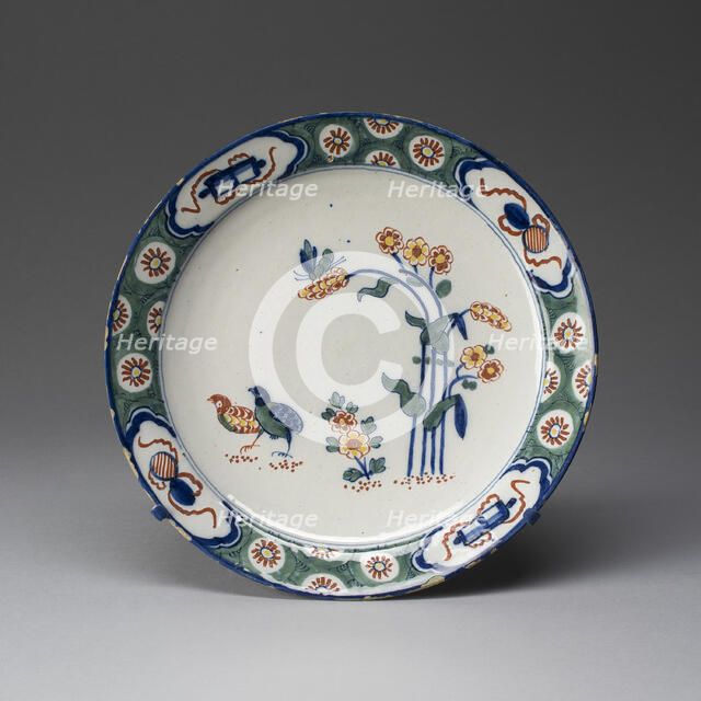 Plate, Delft, c. 1750. Creator: Delftware.