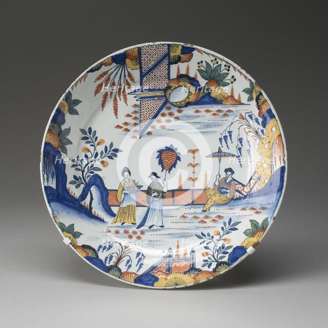 Plate, Delft, c. 1750. Creator: Delftware.