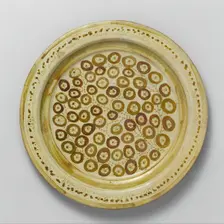 Plate Depicting a Flowering Bush in Two-Toned Luster, Iraq, 9th century. Creator: Unknown
