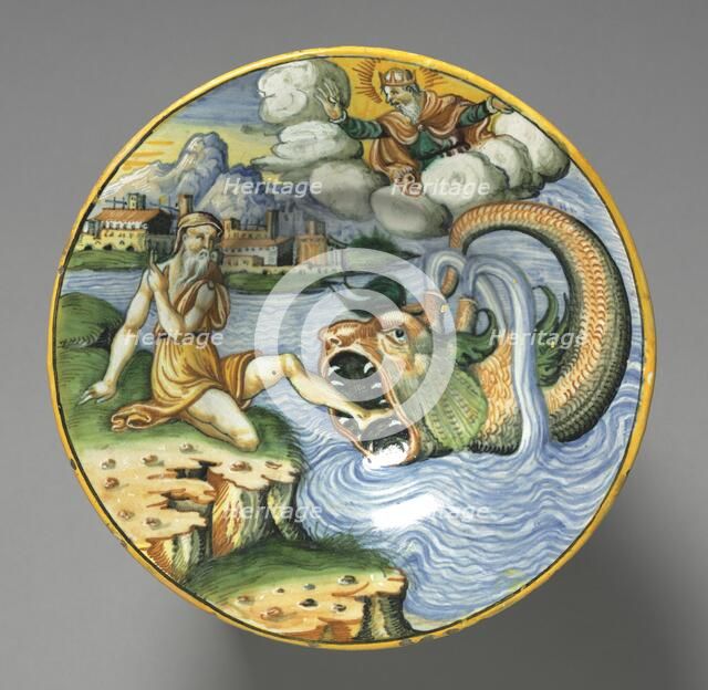 Plate Depicting Jonah, late 1500s. Creator: Unknown.