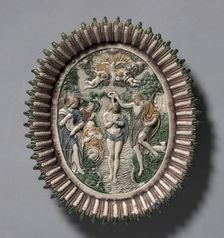 Plate Depicting the Baptism of Christ, late 1500s. Creator: Bernard Palissy (French, 1510-1589), circle of