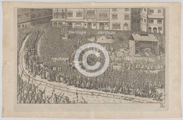 Plate E: Election and Coronation of Emperor Maximilian II, 1612., 1612. Creator: Anon.