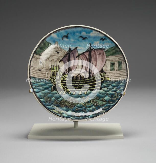 Plate, England, c. 1900. Creators: William de Morgan, Charles Passenger.