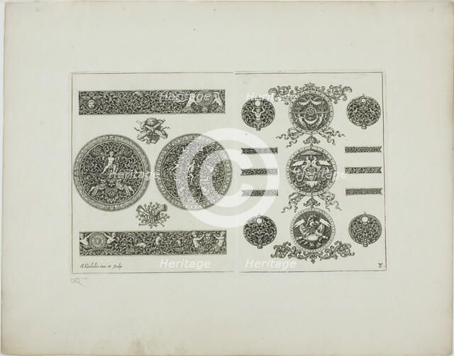 Plate Eight, from Book of Ornament, 1704. Creator: Simon Gribelin.