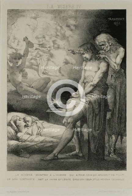 Plate Four from Misery, 1851. Creator: Charles Rambert.
