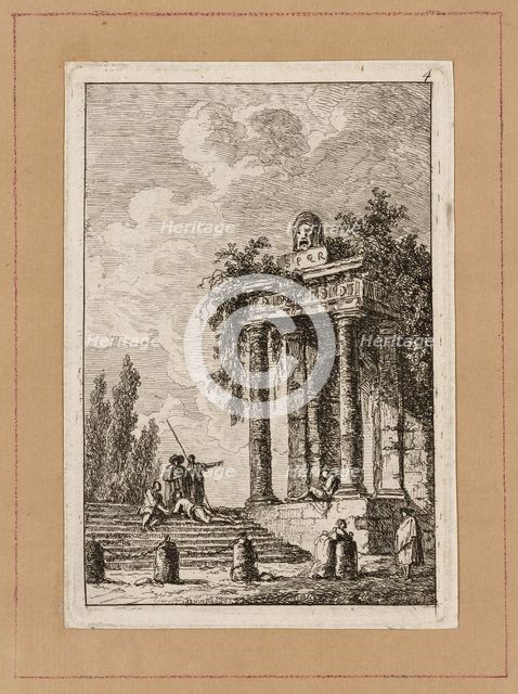 Plate Four from Evenings in Rome, 1763/64. Creator: Hubert Robert.