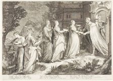 Plate Four, from Five Wise and Five Foolish Virgins, 1606. Creator: Jan Saenredam