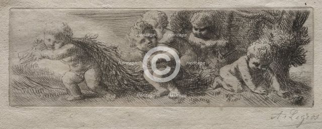 Plate for Top of Pin Box. Creator: Alphonse Legros (French, 1837-1911).
