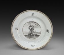 Plate: Female Figure, 1700s. Creator: Unknown