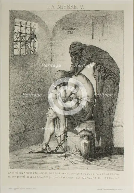 Plate Five from Misery, 1851. Creator: Charles Rambert.