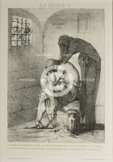Plate Five from Misery, 1851. Creator: Charles Rambert.