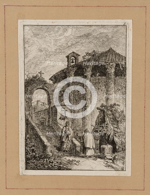 Plate Five from Evenings in Rome, 1763/64. Creator: Hubert Robert.