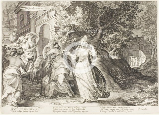 Plate Five, from Five Wise and Five Foolish Virgins, 1606. Creator: Jan Saenredam.