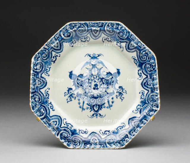 Plate, France, 19th or 20th century. Creator: Delftware.