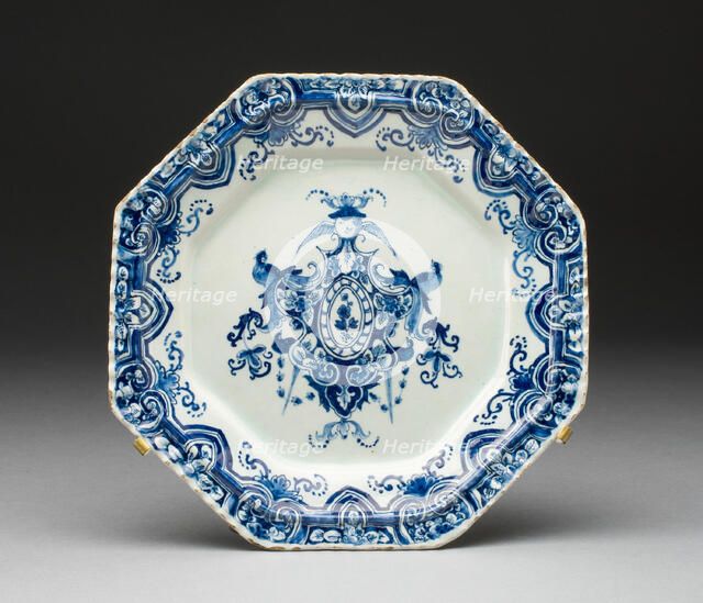 Plate, France, 19th or 20th century. Creator: Delftware.