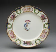 Plate from the Charlotte Louise Service, Sèvres, 1774. Creators: Sèvres Porcelain Manufactory, Joyau and Massy