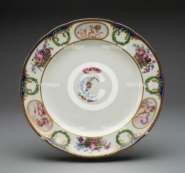 Plate from the Charlotte Louise Service, Sèvres, 1774. Creators: Sèvres Porcelain Manufactory, Joyau and Massy.